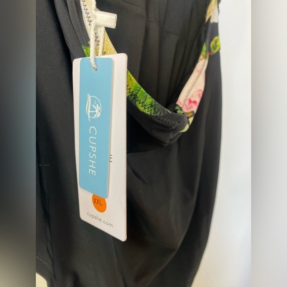 Cupshe Women's One Piece Bikini Floral Low Cut Deep V Neck Backless XXL - Picture 6 of 11